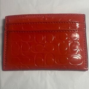 Coach Orange Embossed Card Holder